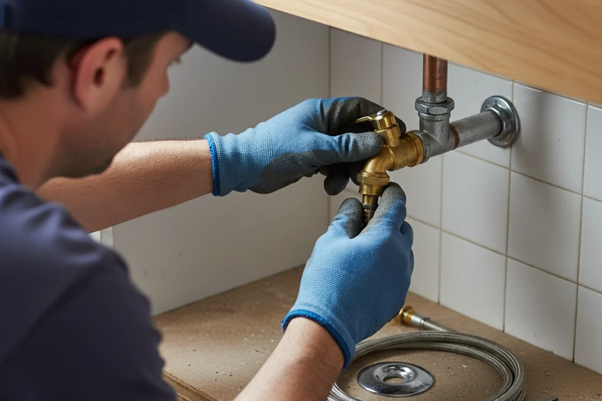 Shutoff valve and fitting work during Burst Pipe Repair in Waterloo